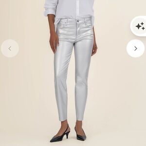Kut from the Kloth Charlize high rise Fab Ab Shimmering Silver, size 16 NWT